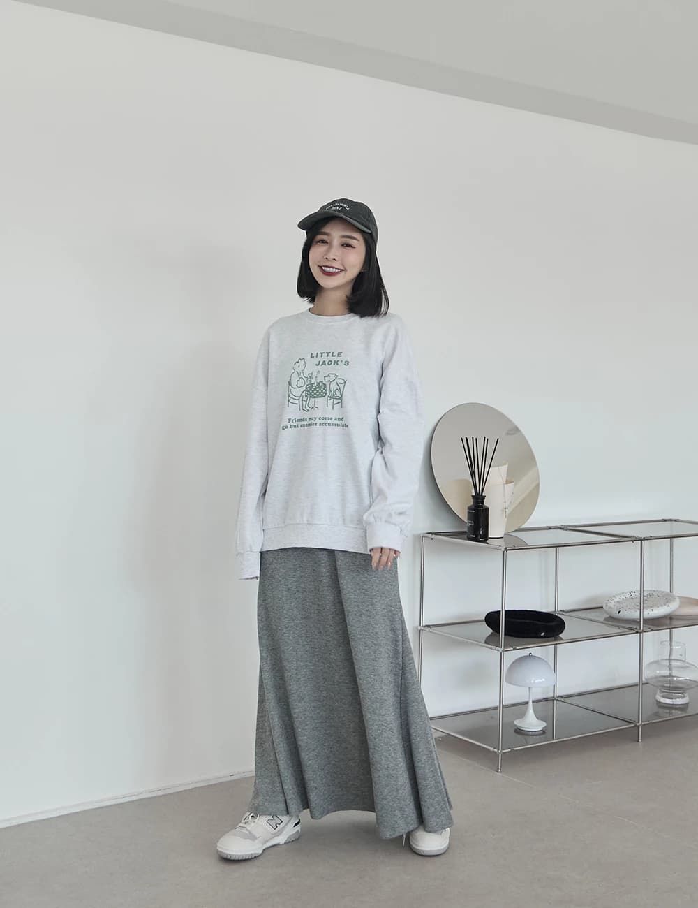 正韓-復古卡通印圖大學Tee