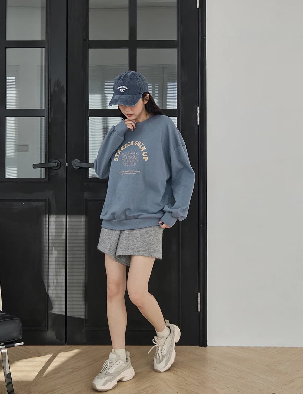 正韓-3隻小熊圖印大學Tee