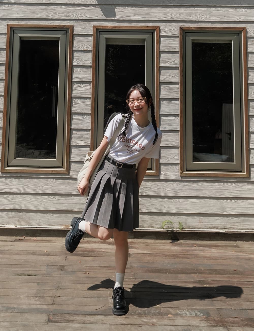 正韓-CHICAGO小熊印圖Tee