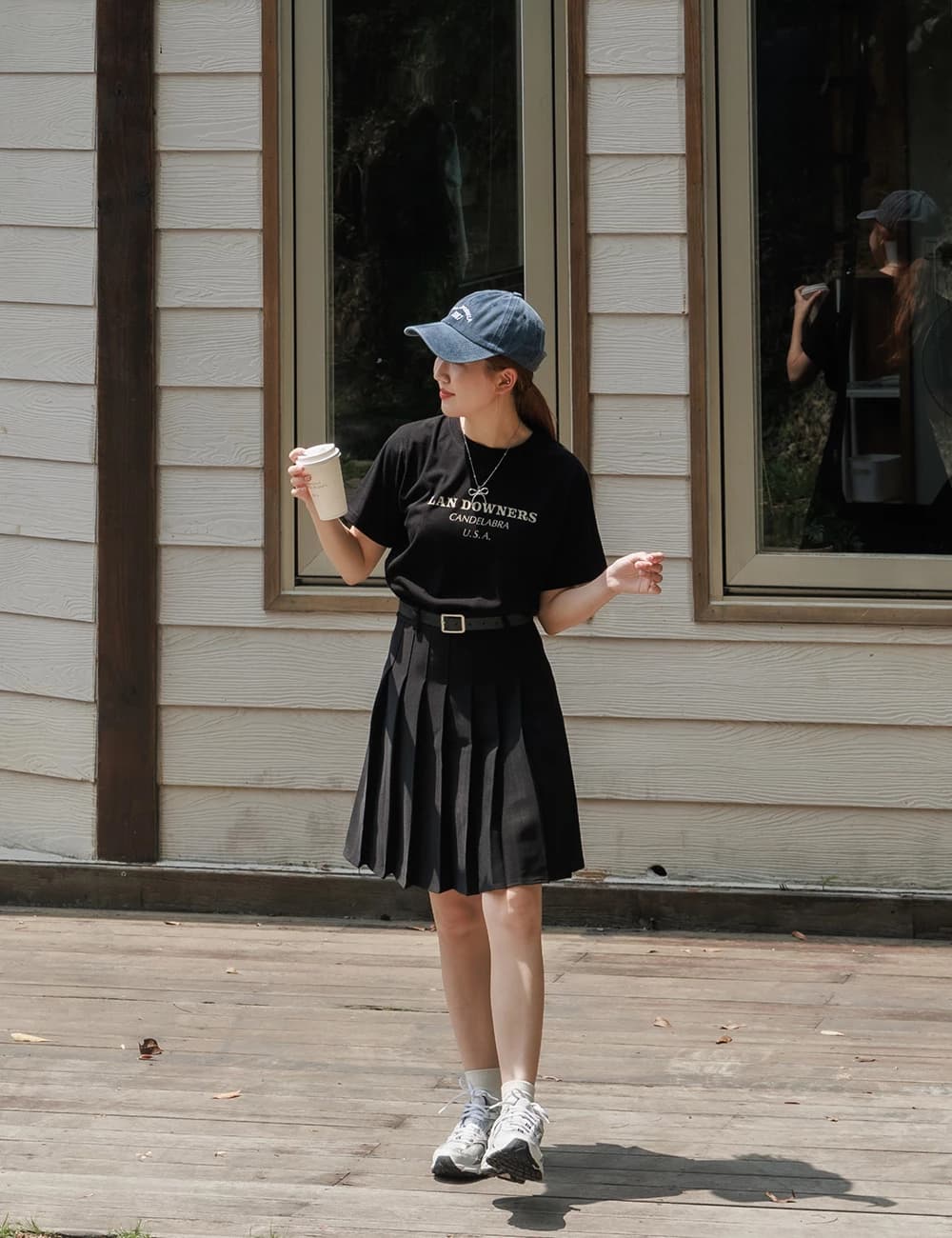 正韓-LAN DOWNERS字母圓領Tee