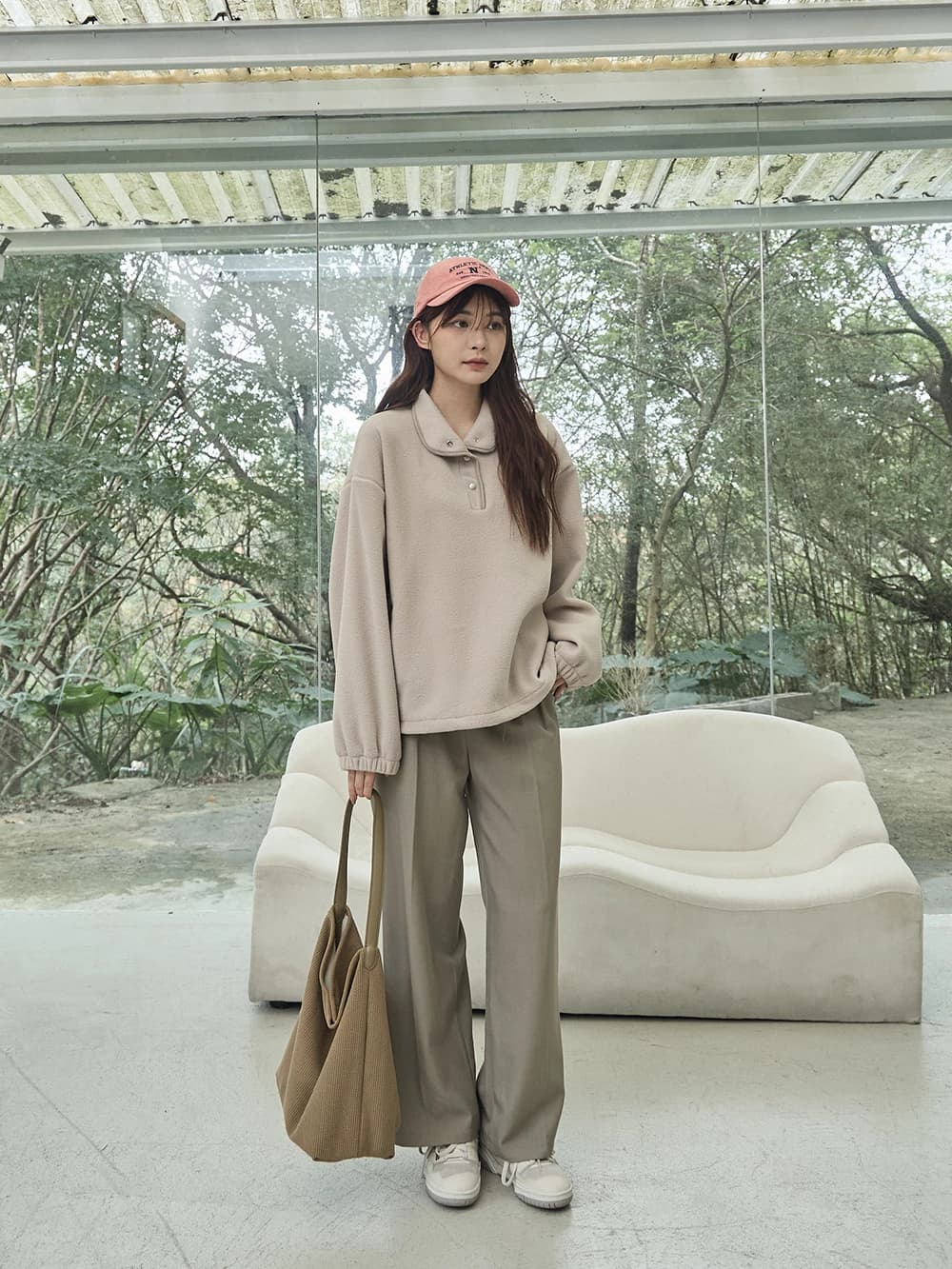 正韓-羊羔毛翻領上衣