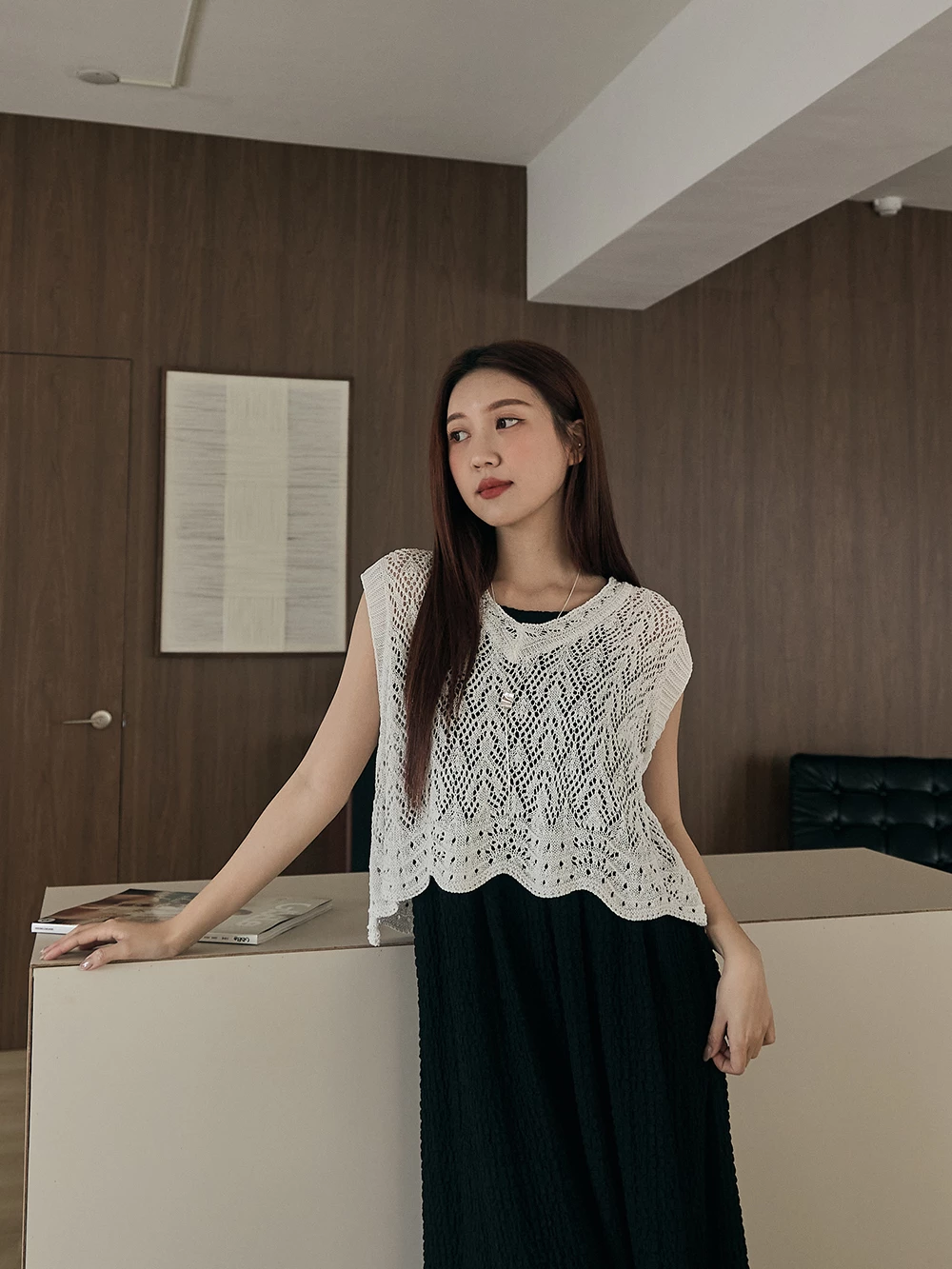 縷空布蕾絲背心