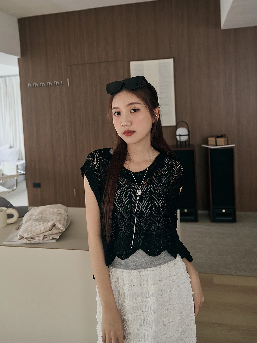 縷空布蕾絲背心