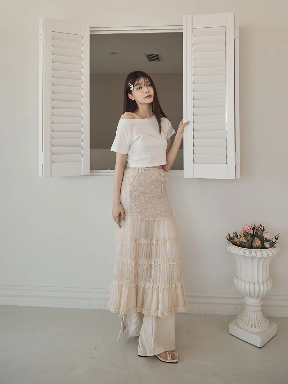 雪紡紗蛋糕長裙