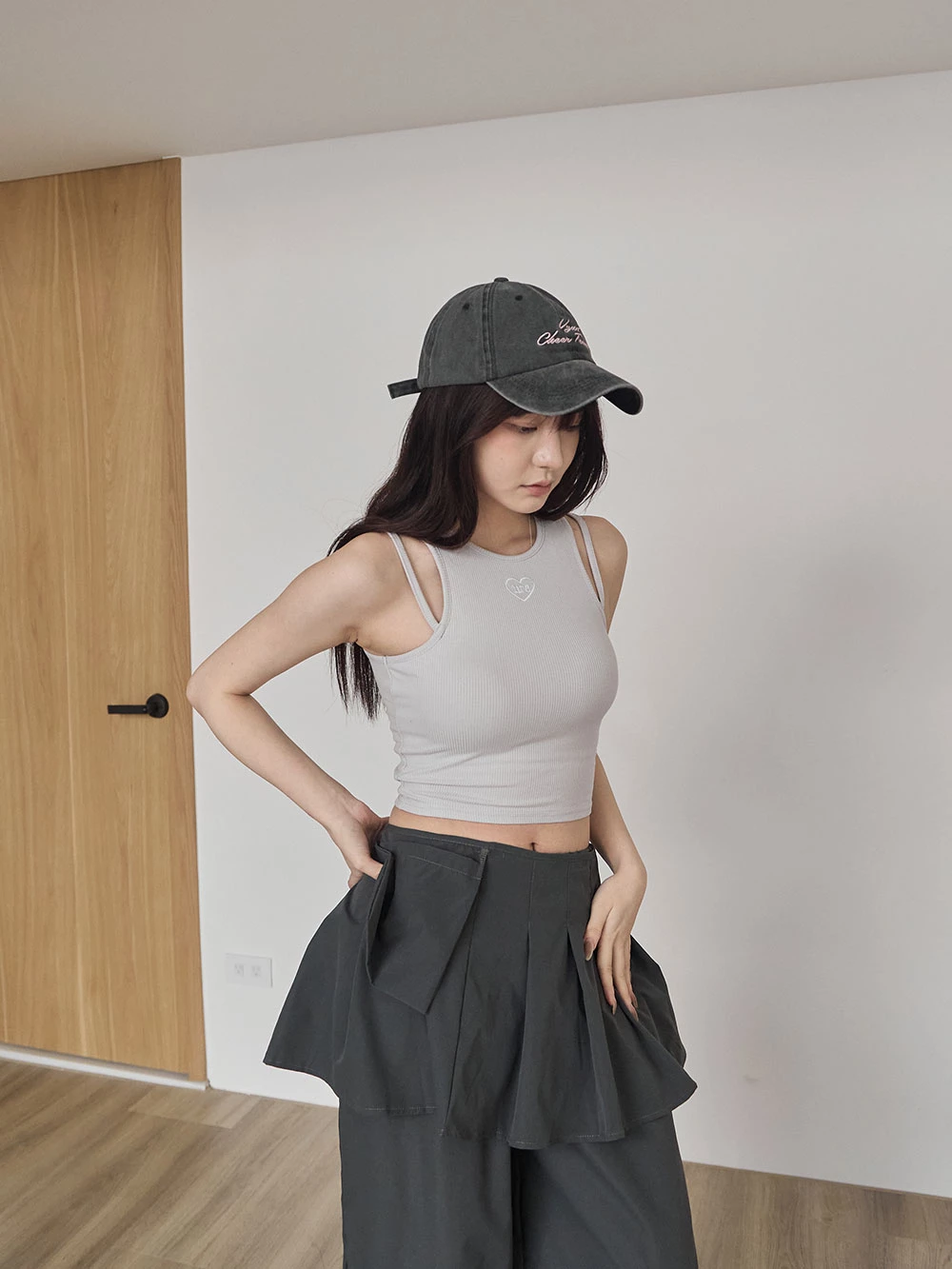 愛心刺繡胸墊背心