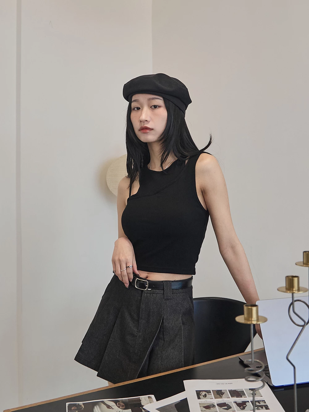 假兩件造型胸墊背心