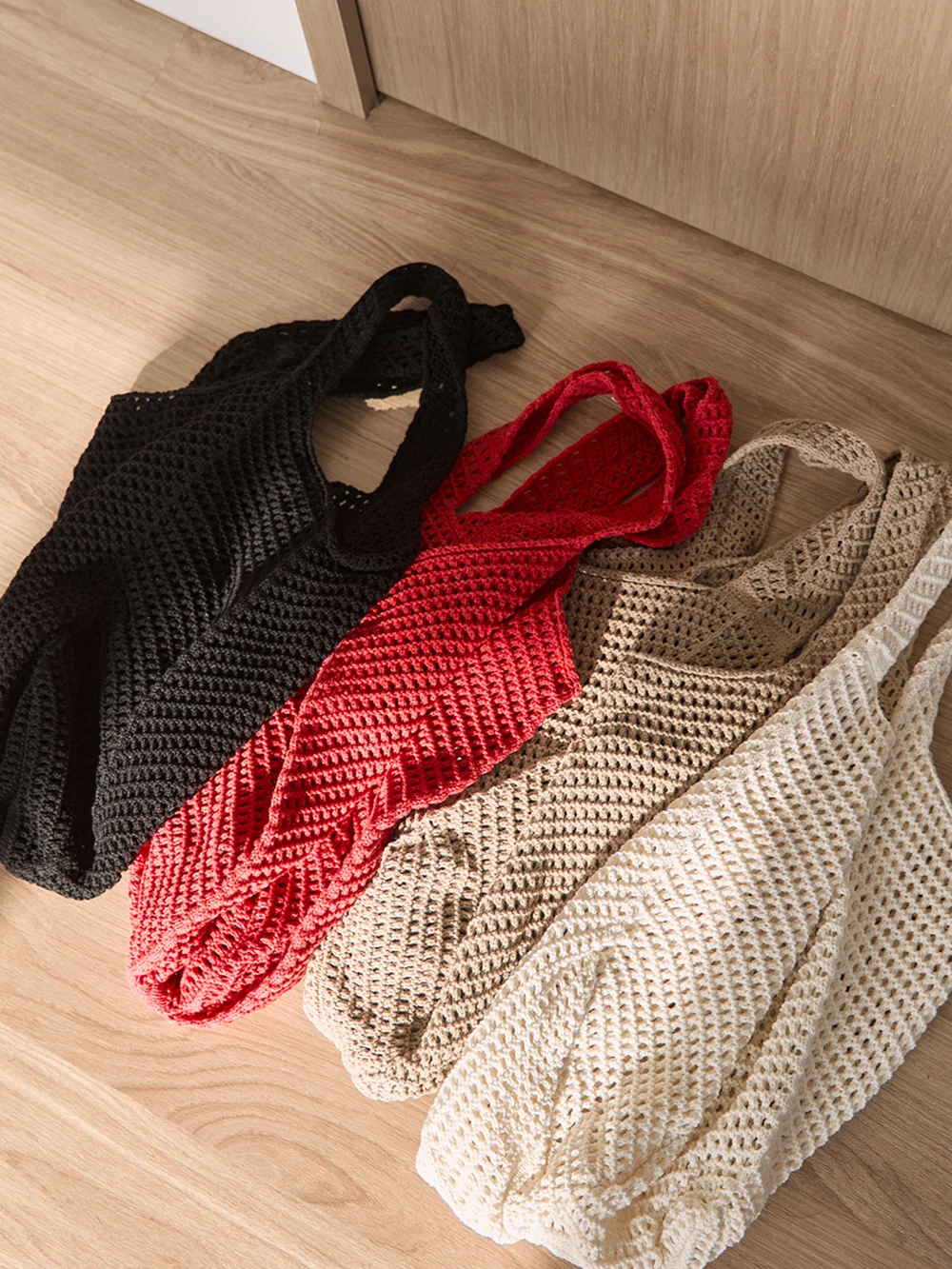 洞洞感編織手提袋