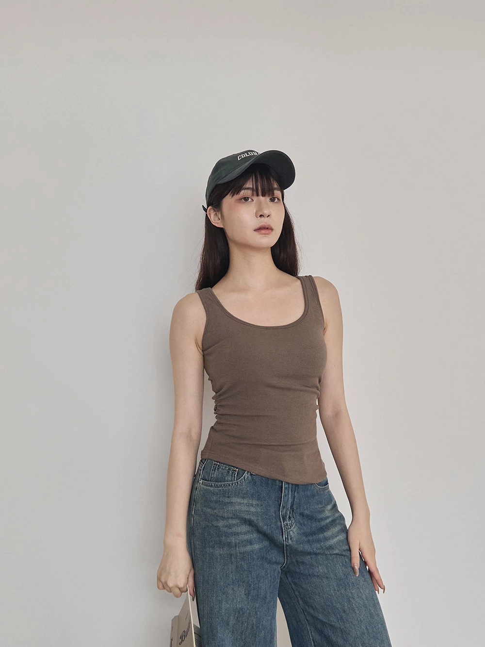 抓皺不對襯胸墊背心