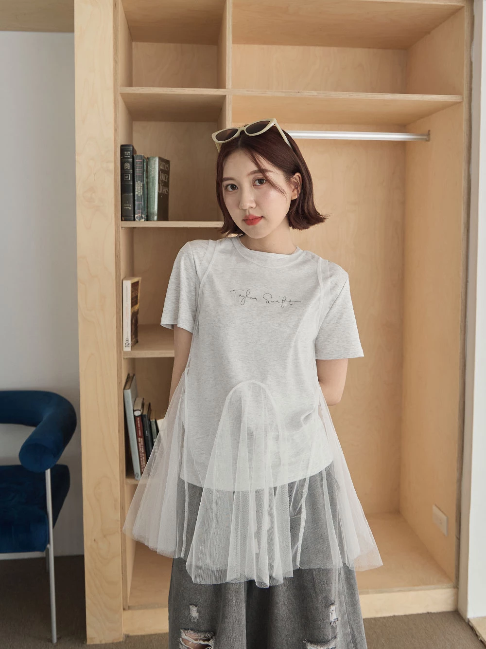 澎澎網紗外罩洋裝