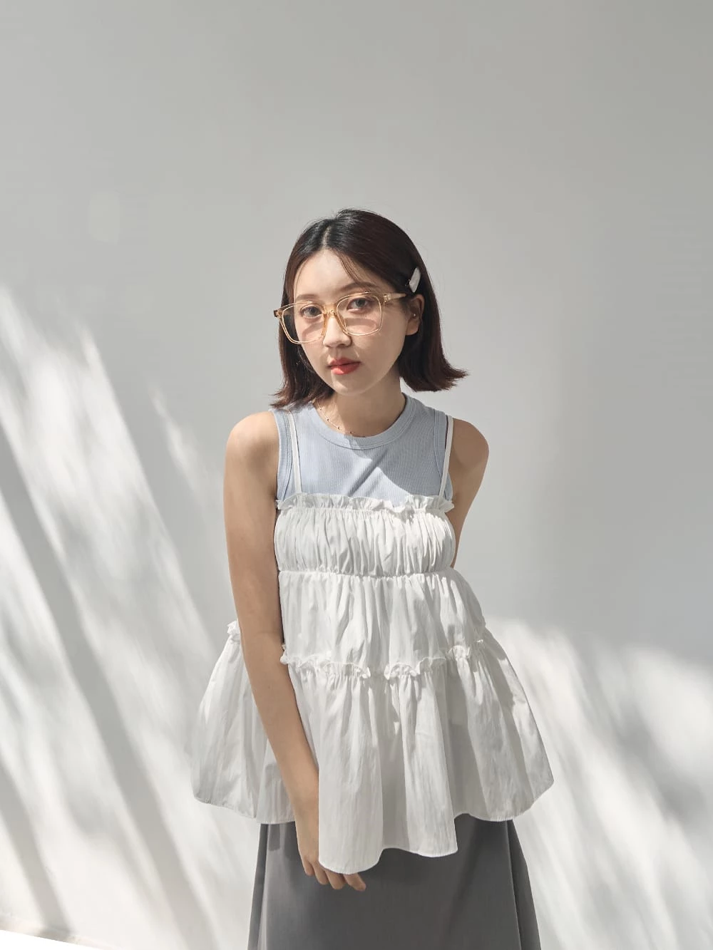 鬆緊荷葉細肩背心