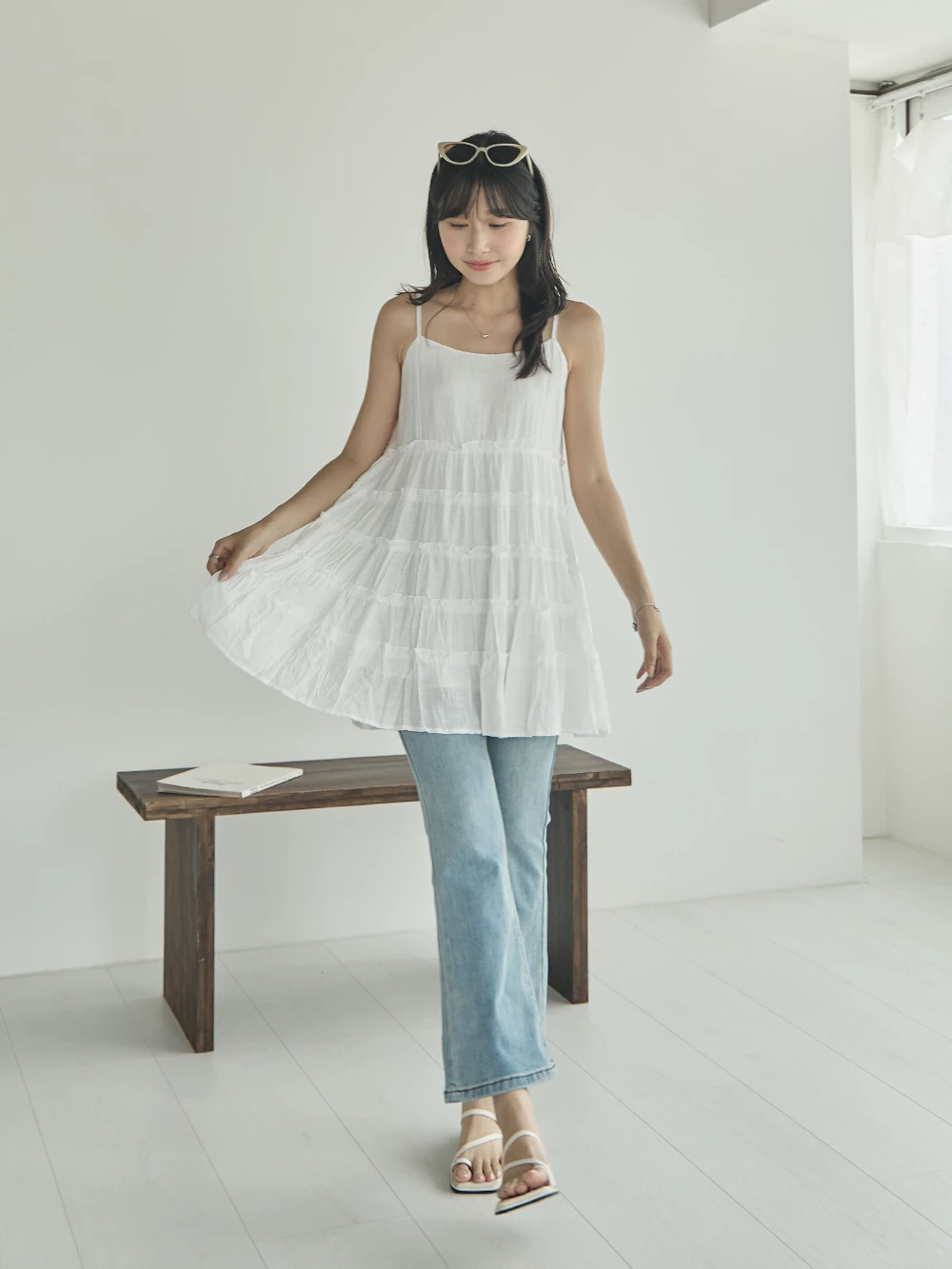 荷葉蛋糕細肩洋裝