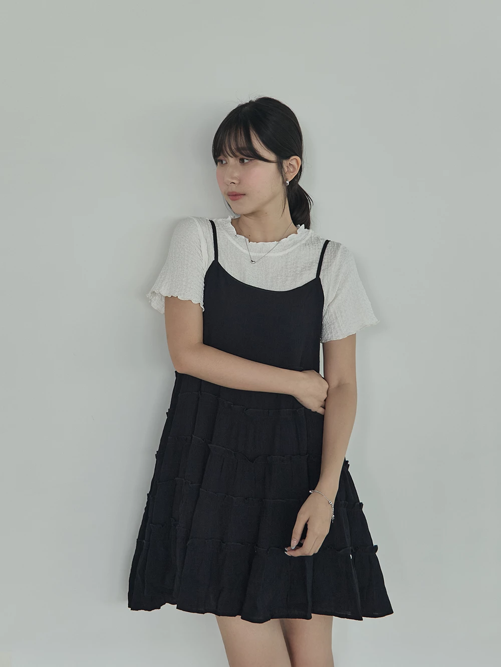 荷葉蛋糕細肩洋裝