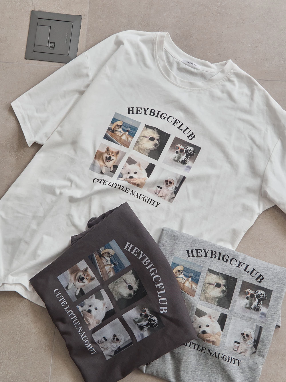 可愛狗狗印圖寬鬆上衣