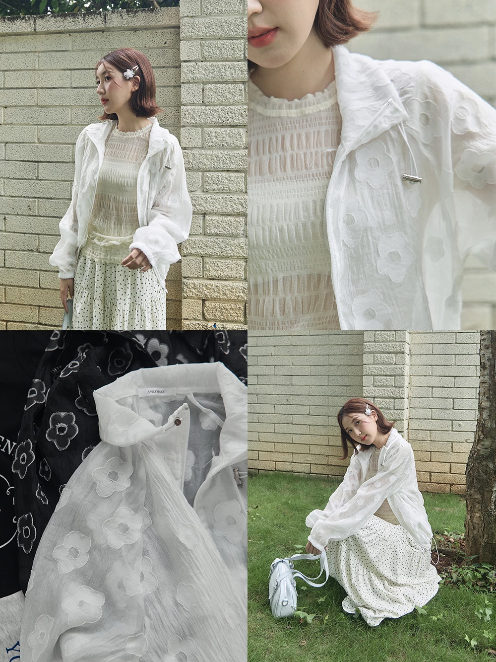 微透花朵立領外套