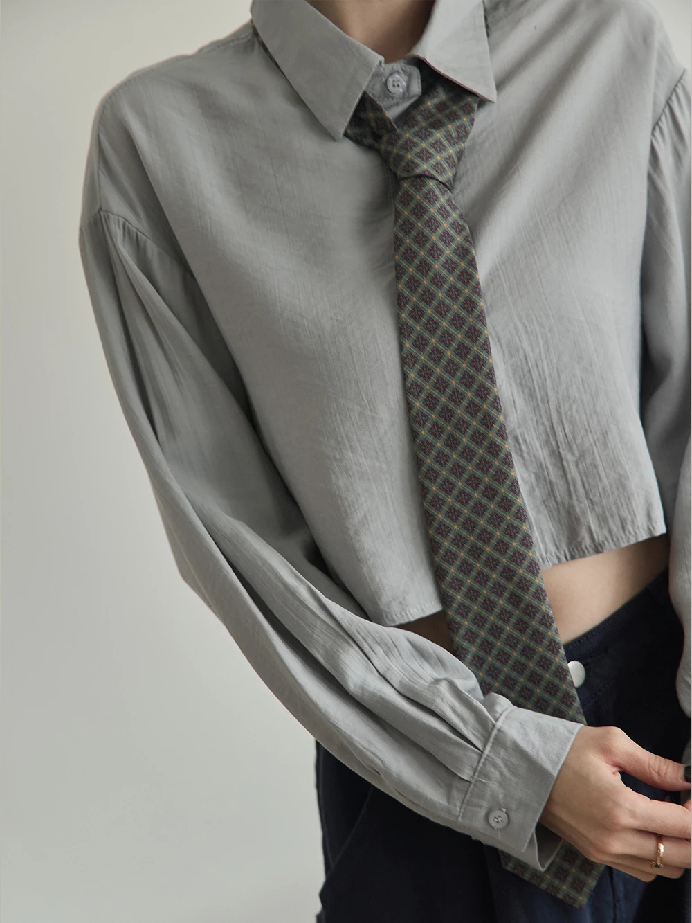 復古印圖寬領帶