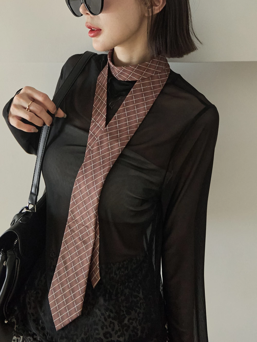 復古印圖寬領帶