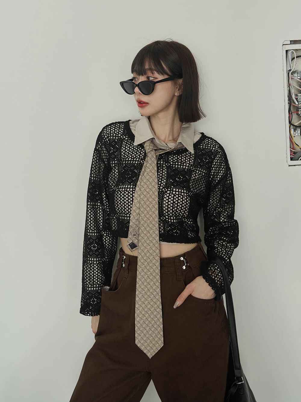 復古印圖寬領帶