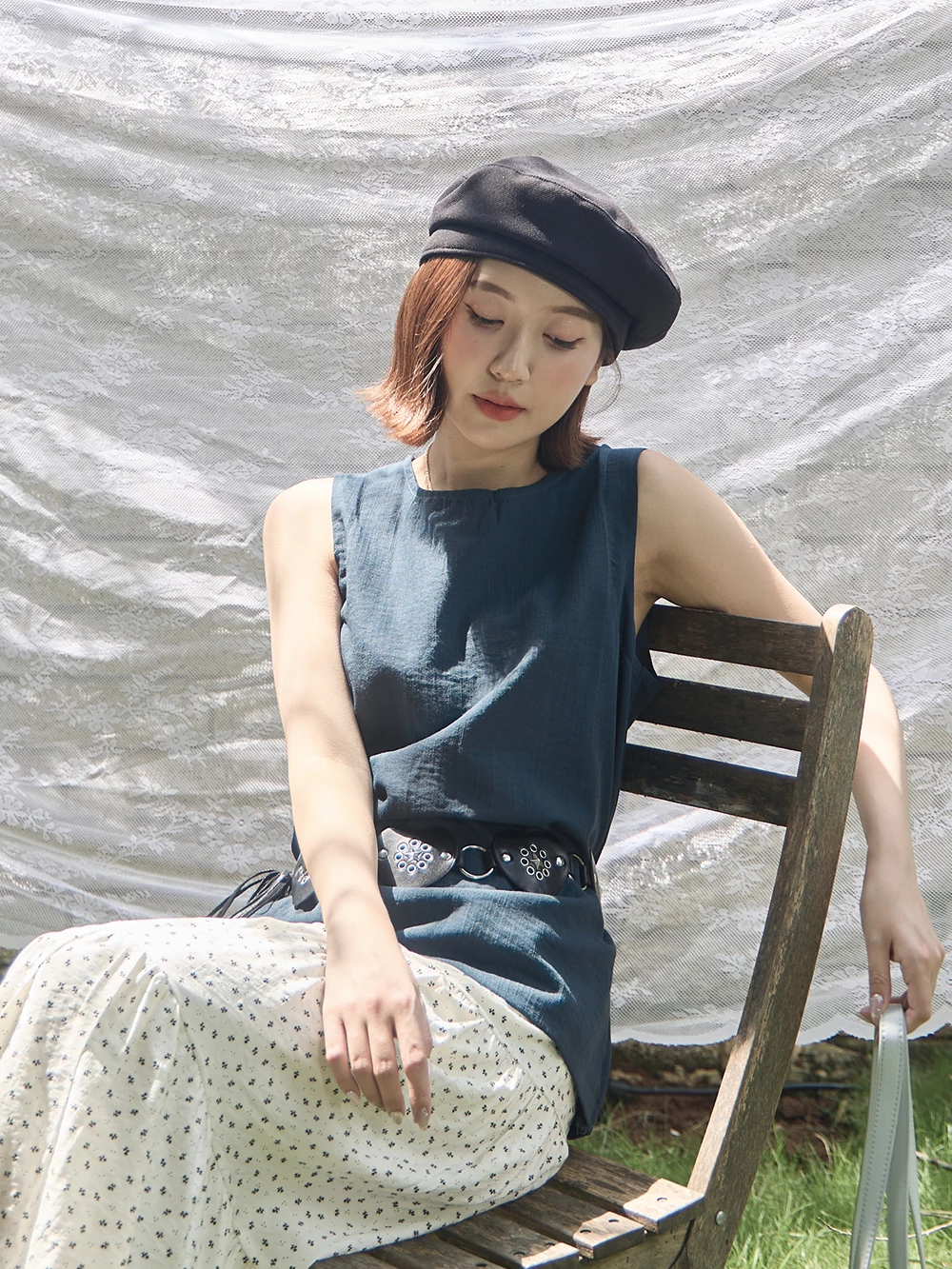 薄料純色圓領背心