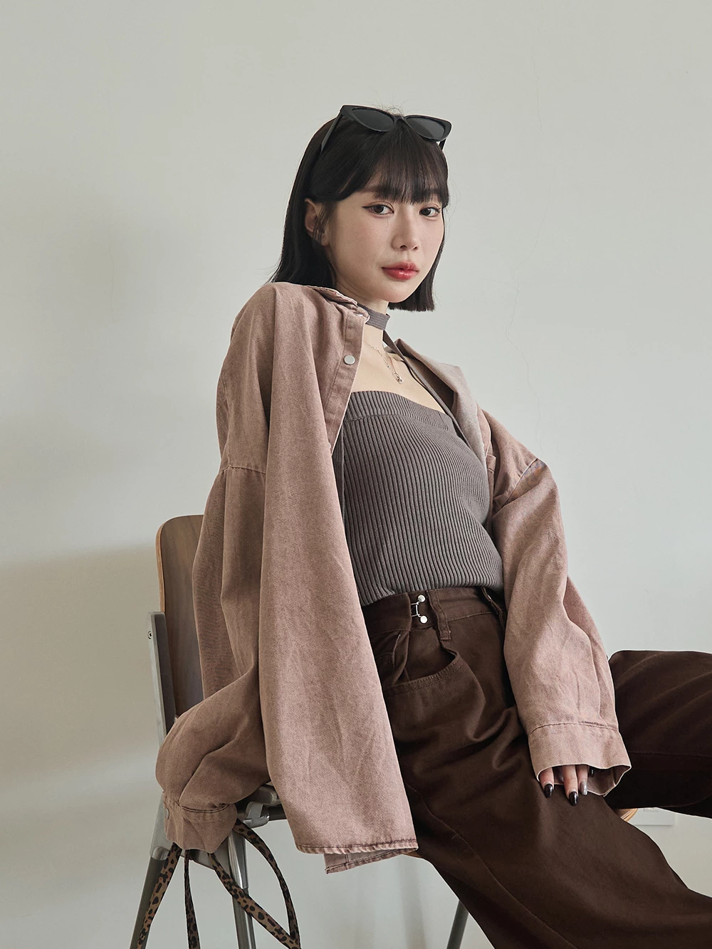 大口袋寬版牛仔外套