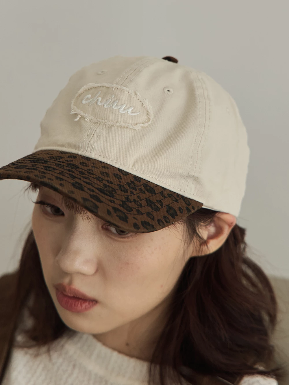 繡字豹紋棒球帽