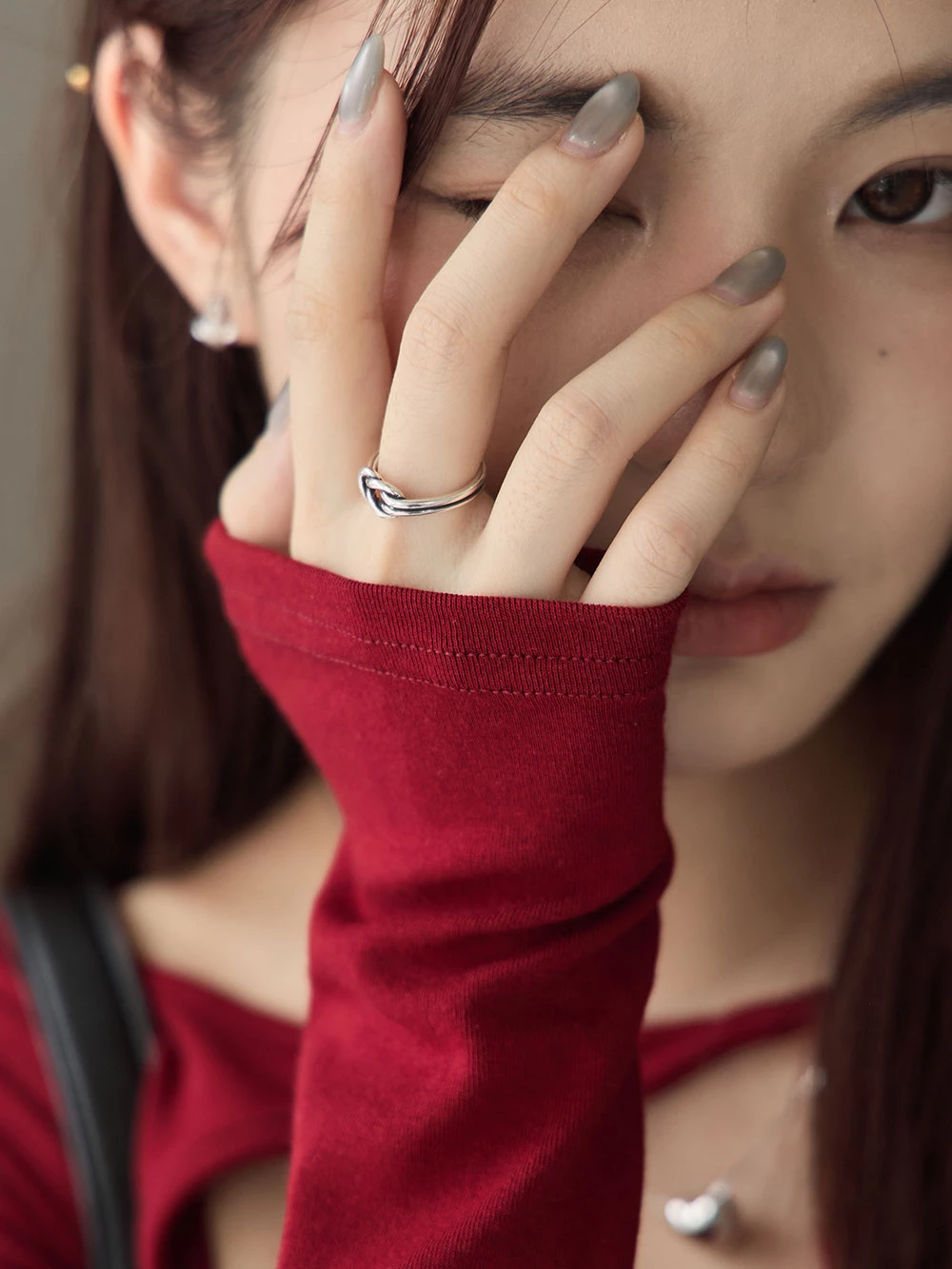 復古線條造型開口戒指