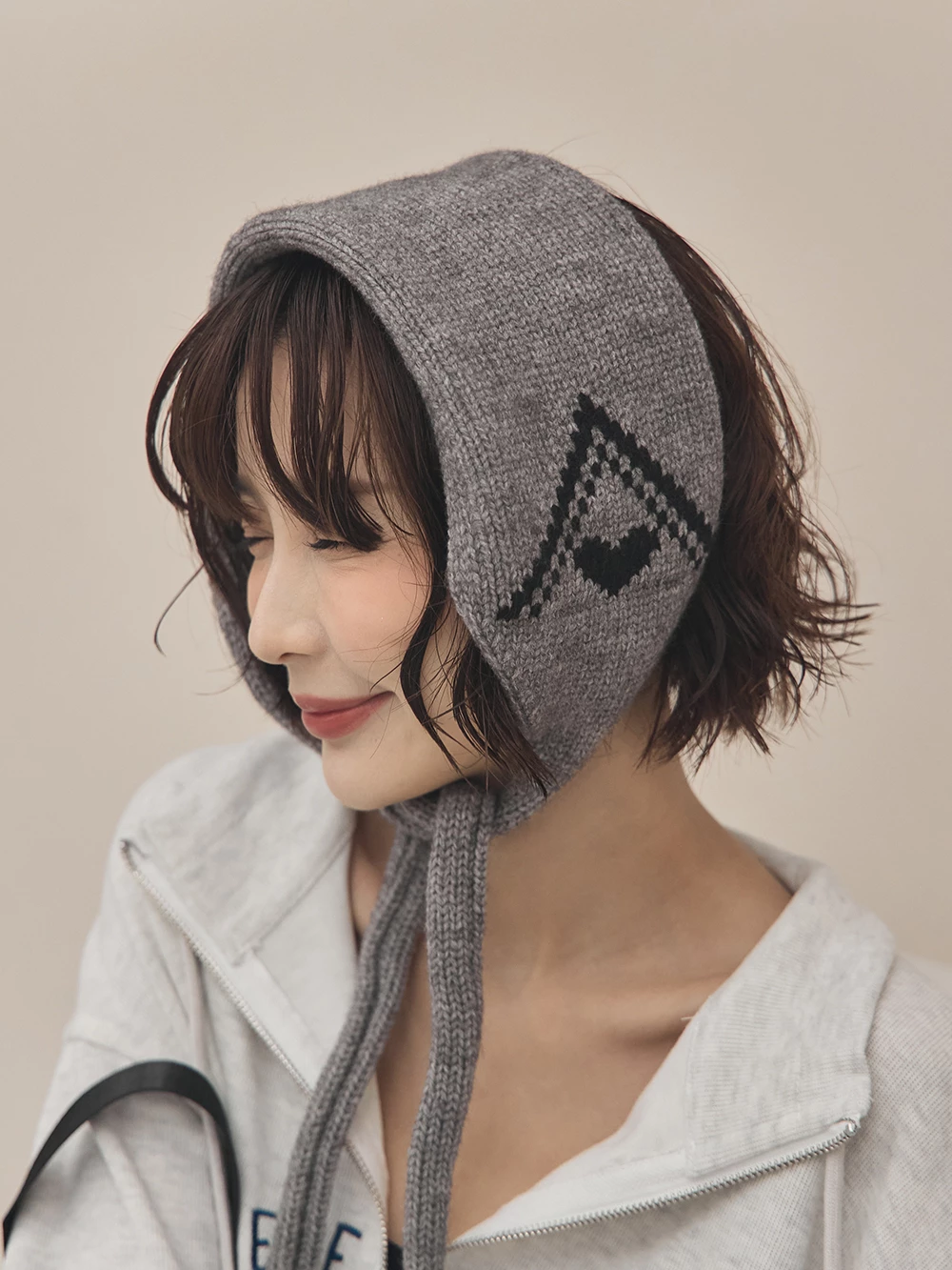 綁帶針織護耳帽