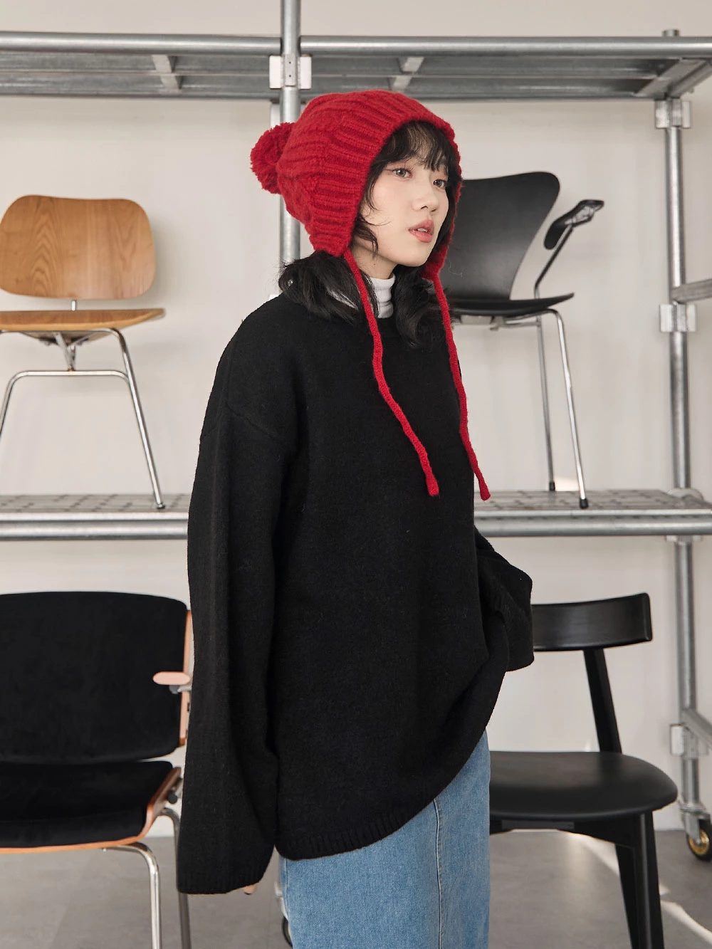 寬鬆磨毛感針織上衣