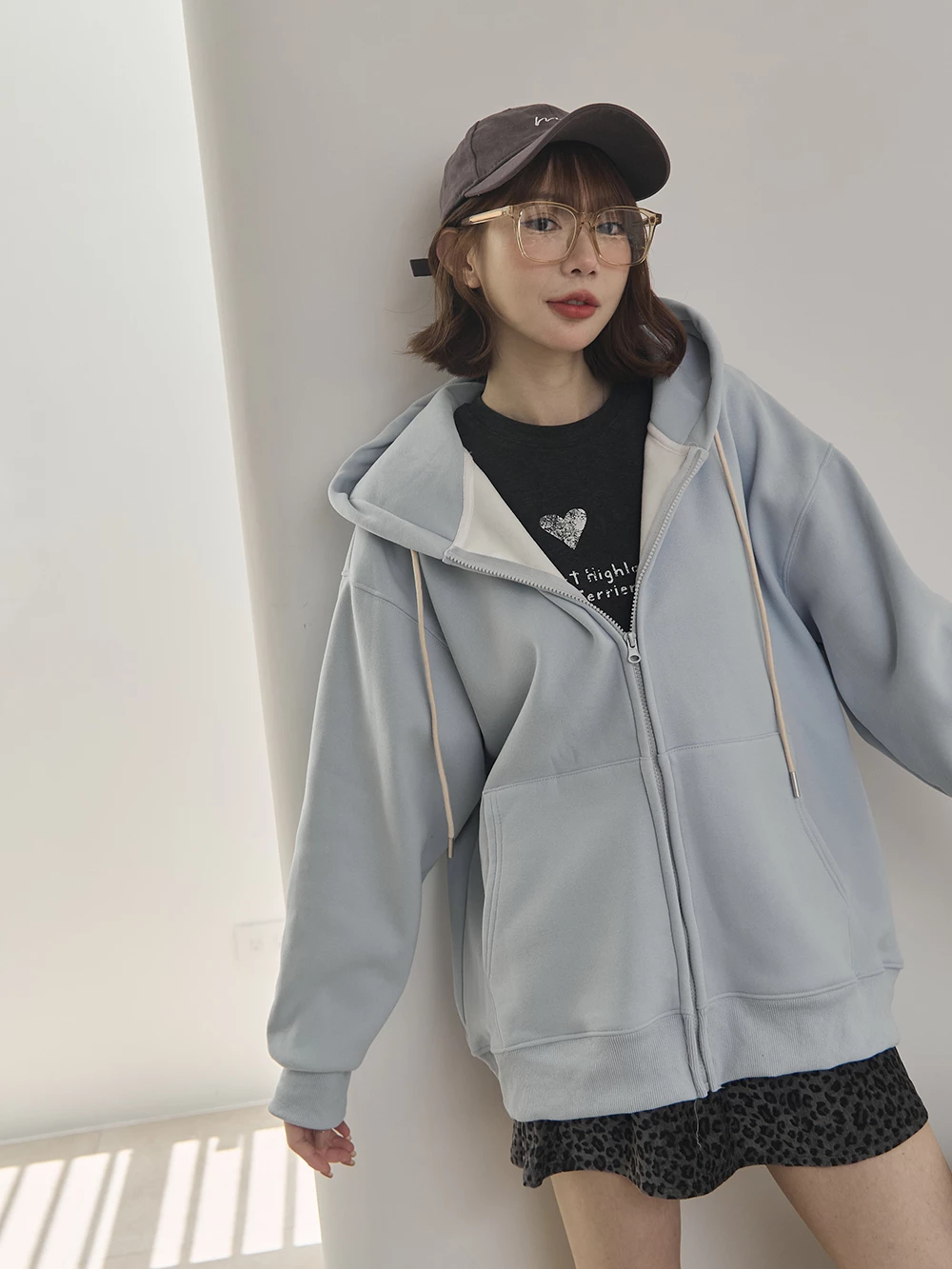 內刷絨雙口袋連帽外套