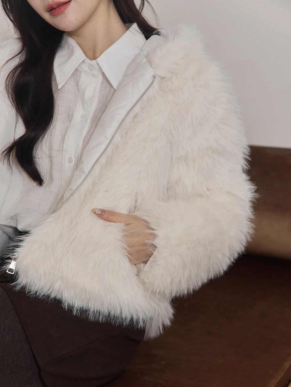 水貂毛連帽外套