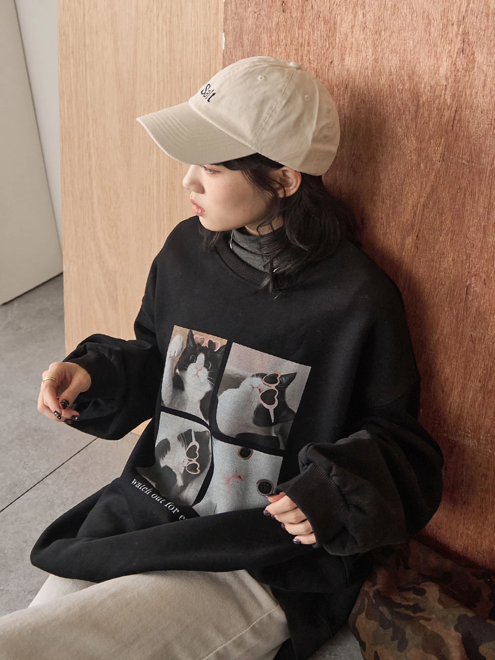 耍萌貓咪印圖大學T