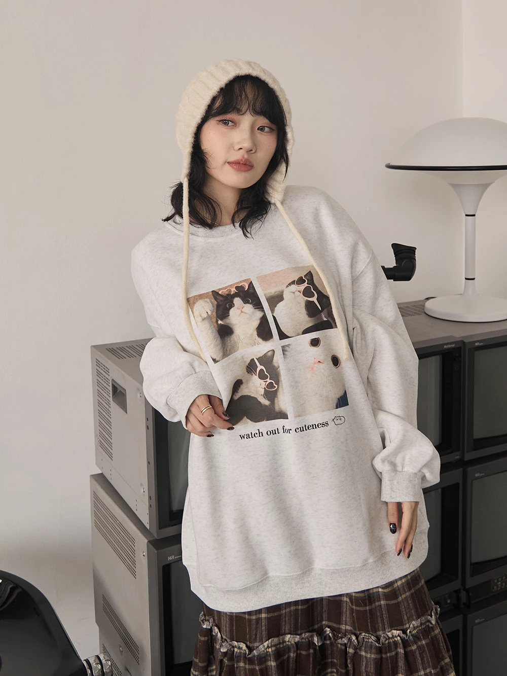 耍萌貓咪印圖大學T