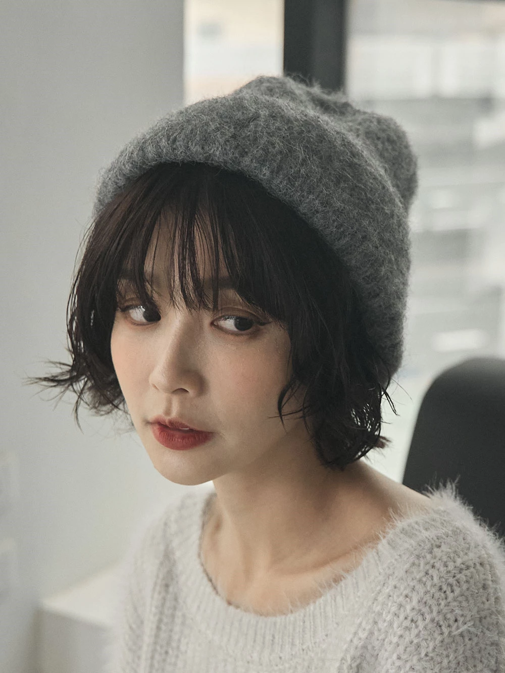 羊毛感針織毛帽