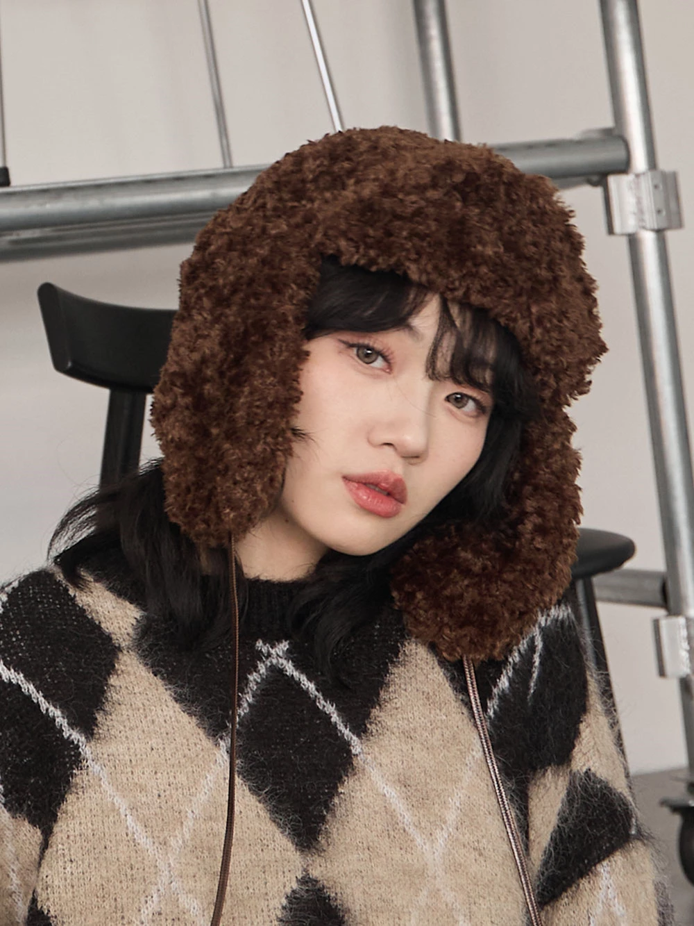 羊羔毛護耳帽