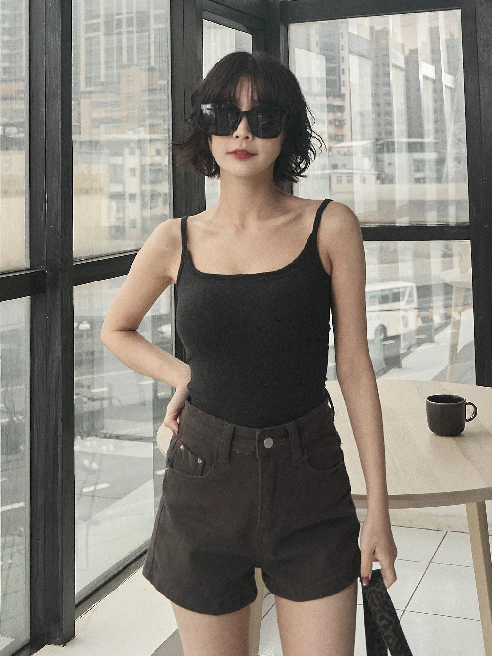 內磨毛細肩胸墊背心