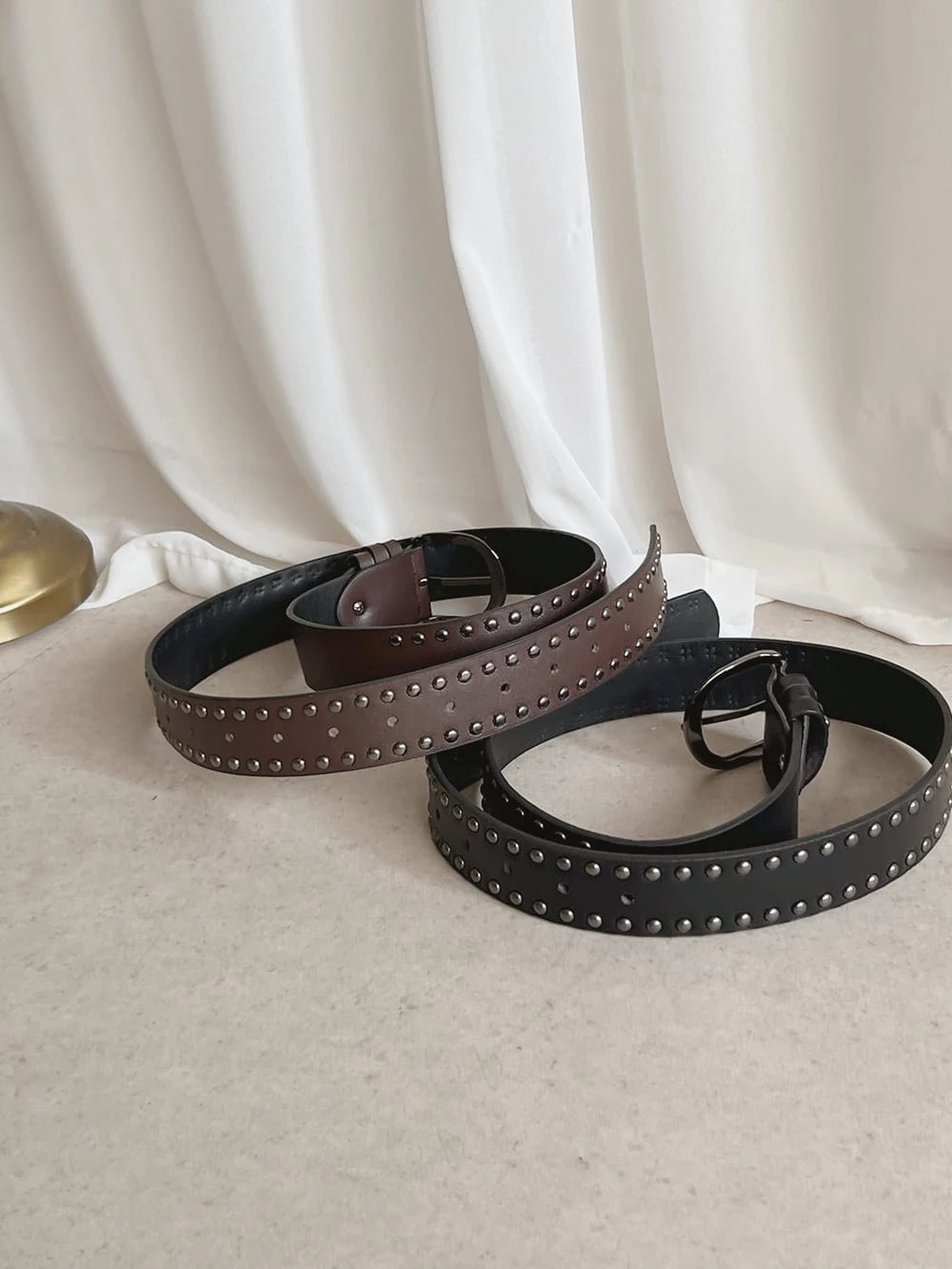 鉚釘寬版皮帶