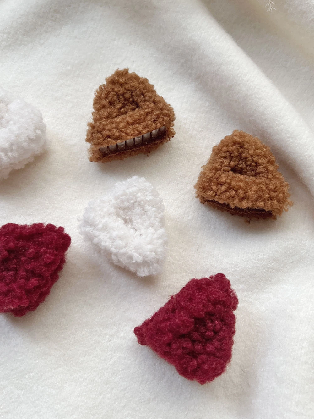 小貓造型羊羔毛髮夾