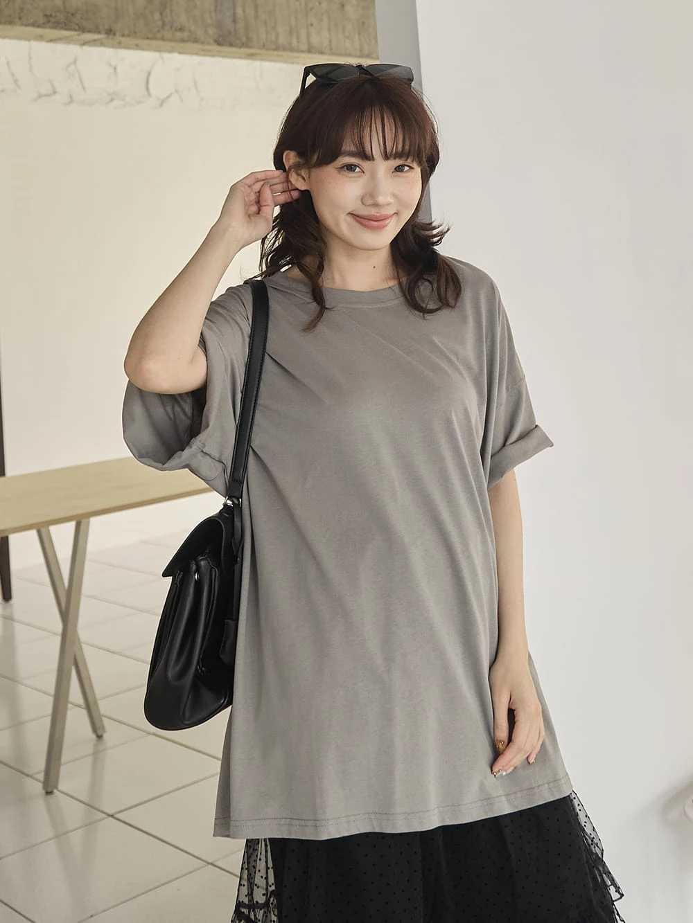 日常寬鬆圓領短袖上衣