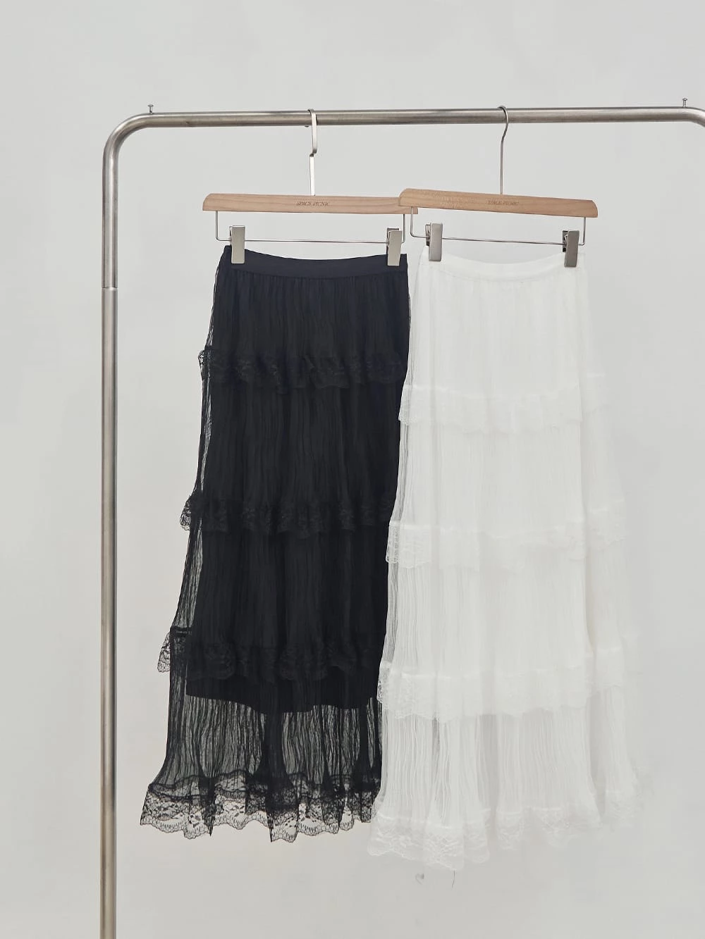 多層次荷葉網紗長裙