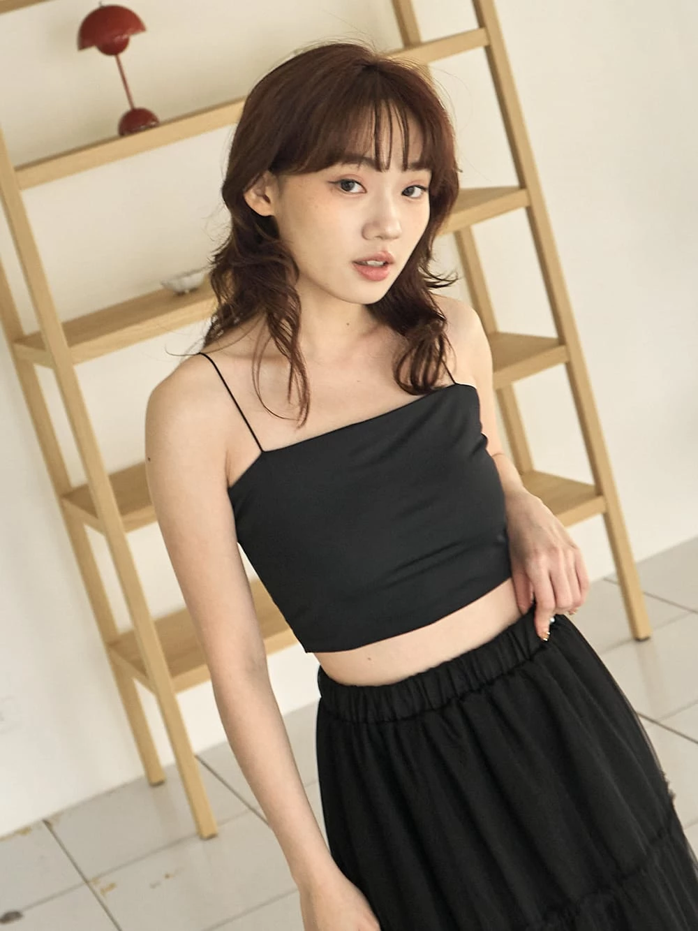 牛奶絲細肩平口胸墊背心