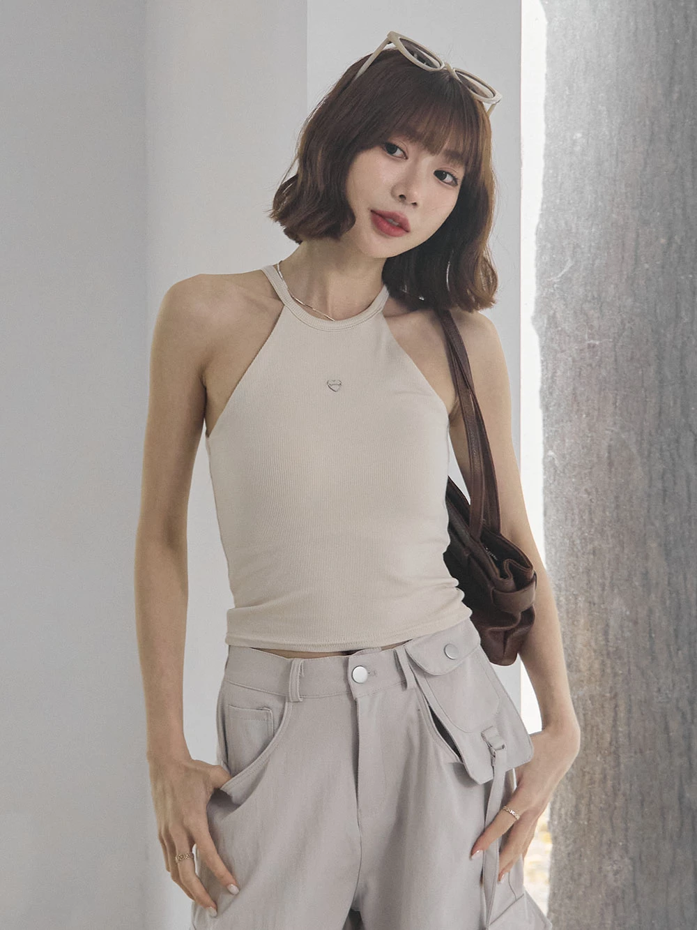 愛心銀牌削肩胸墊背心