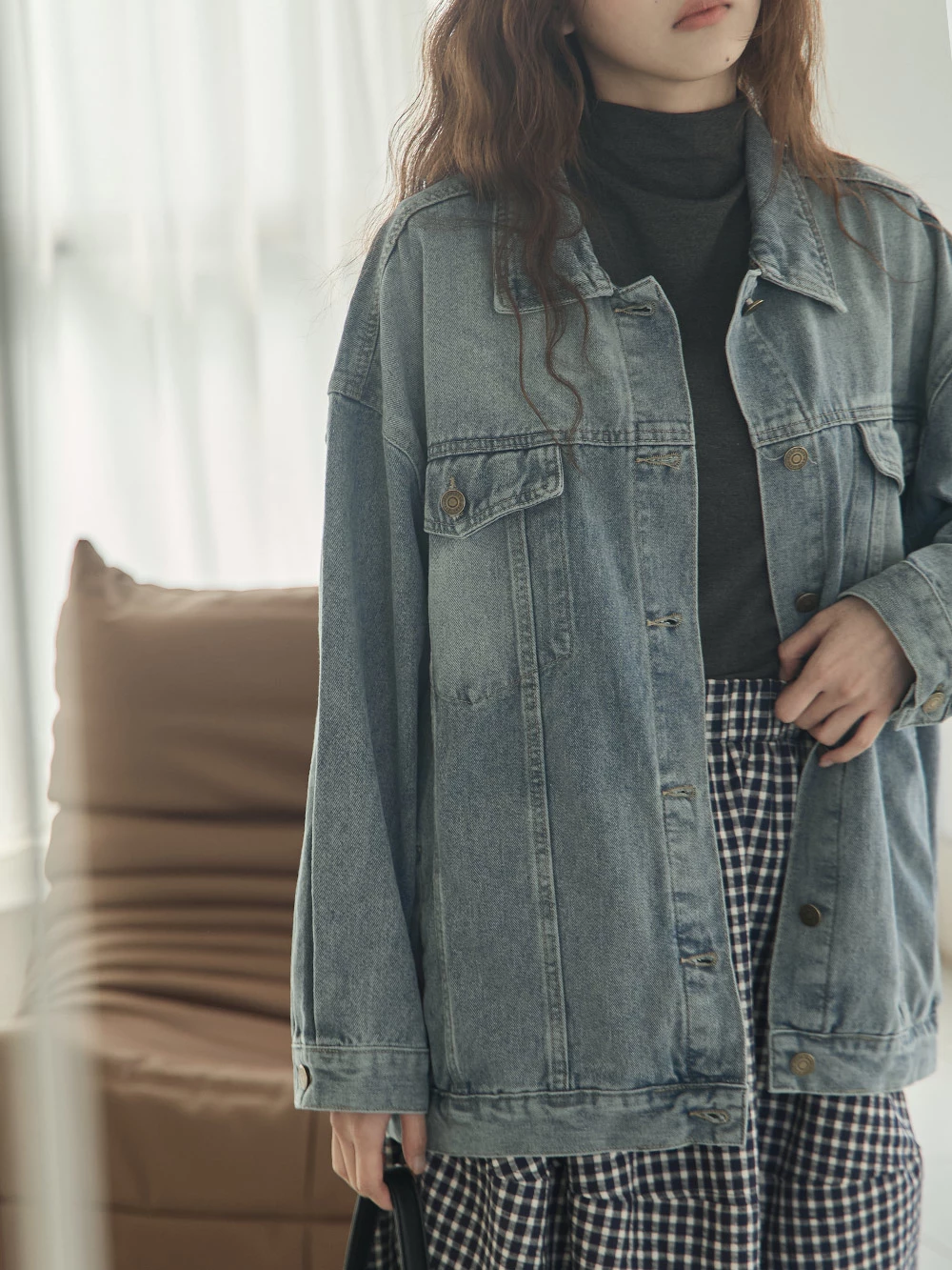 水洗寬鬆牛仔外套