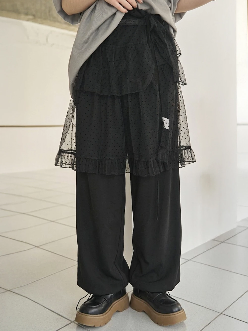 層次點點網紗裙廉