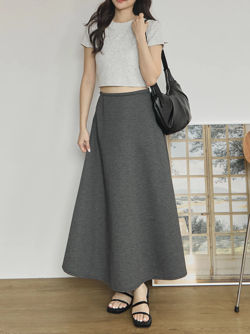 薄料太空棉A字長裙
