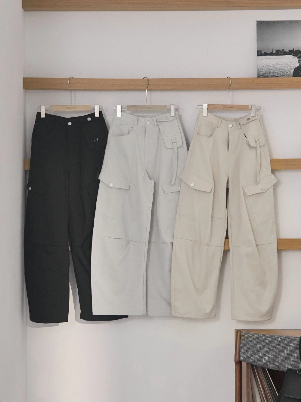 多口袋造型工裝彎刀褲