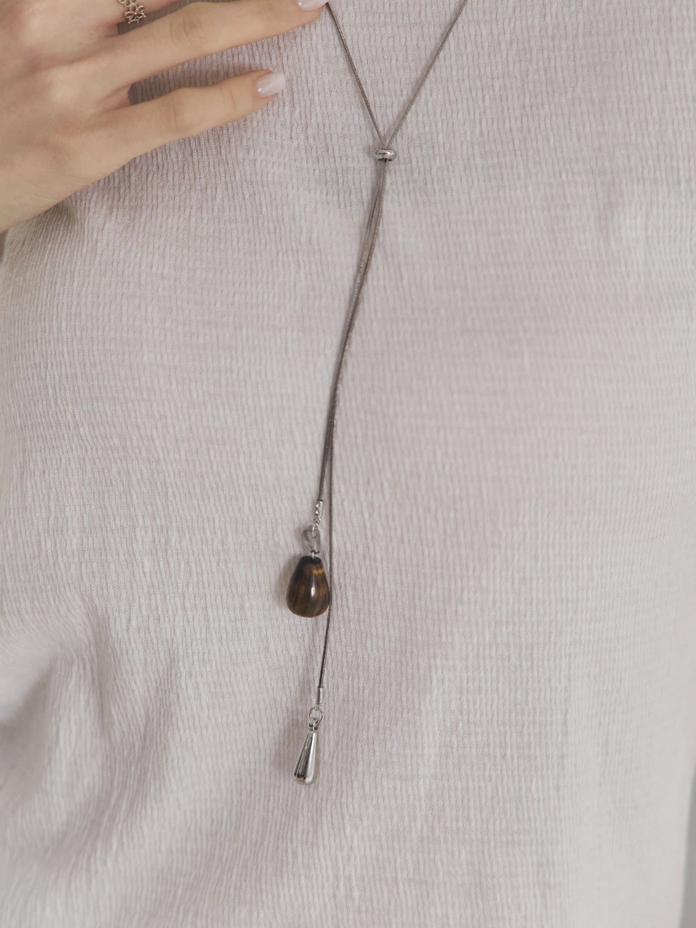 水滴造型調節長項鍊