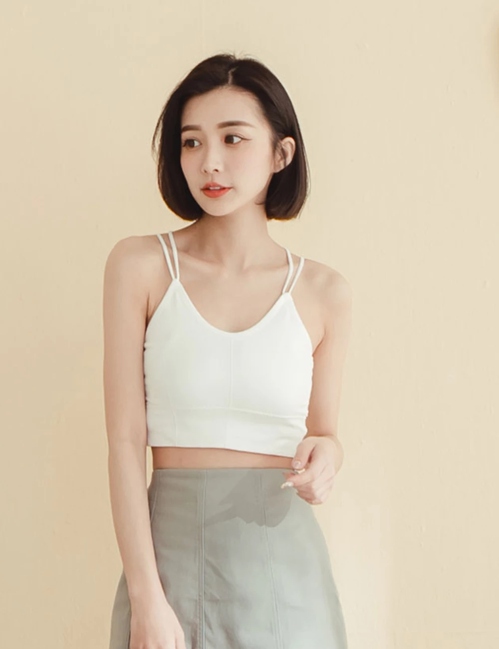 囤貨小可愛1.0 - 背交叉雙細肩胸墊背心