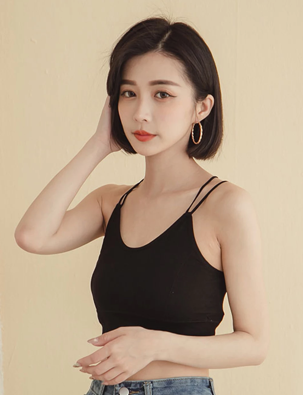 囤貨小可愛1.0 - 背交叉雙細肩胸墊背心