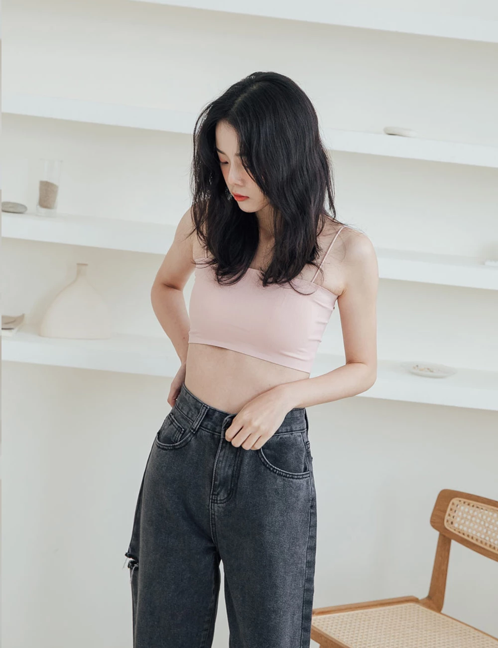 囤貨小可愛1.0 - 細肩平口胸墊背心