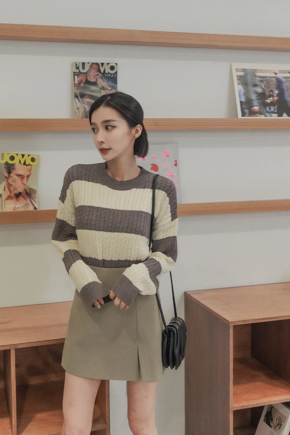 SPmade-側開岔西裝短褲裙