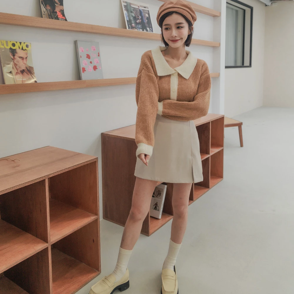 SPmade-側開岔西裝短褲裙